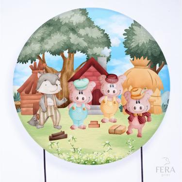 Imagem de Painel Decorativo para Festa 1,80x1,80 metros Vesti Fácil com Elástico 3 Porquinhos - Fera Print