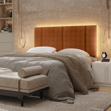 Imagem de Cabeceira Casal Estofada com LED