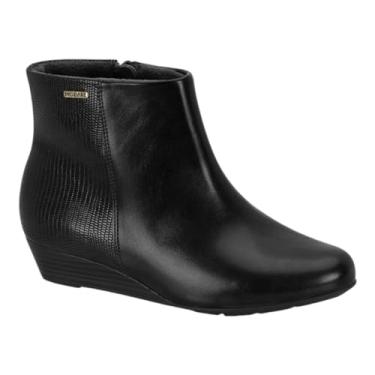 Imagem de Bota Feminina Modare Cano Curto Textura Lezard Preto - 36