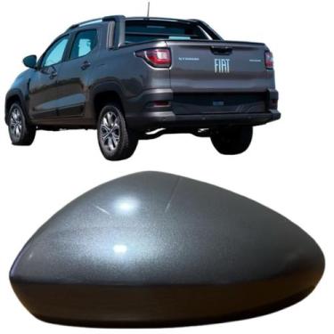 Imagem de Capa retrovisor strada 2020 até 2025 sem furo cinza silvestone esquerd