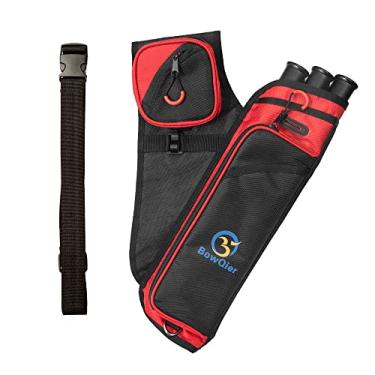 Imagem de BowQier Suporte Para Aljava De Flechas Archery, Bolsa Transporte Com Tubo Na Cintura E Cinto Nylon Ajustável Caça Arco Flecha Prática Tiro Ao Alvo Jovens Adultos (Rd)