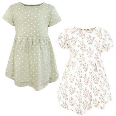 Imagem de Hudson Baby Vestidos de algodão para bebês e meninas, Flores de sálvia rosa, 3-6 Meses