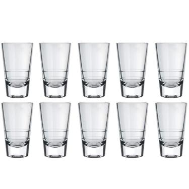 Imagem de Kit 10 Copos Doses Vidro 100ml Caninha Nadir Copinhos Shot Pingas Cachaças Aperitivos