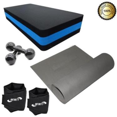 Imagem de Kit Aeróbico Caneleira 2 Kg + Step + Halter 2Kg +Tapete Eva - Infinity