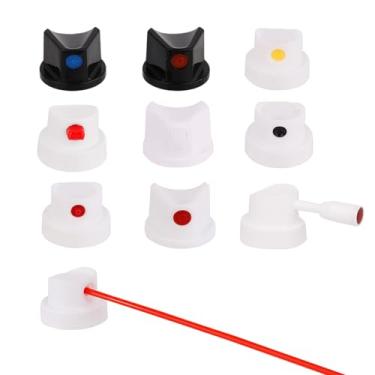 Imagem de 10 tampas universais de tinta spray, pontas de tinta spray de substituição para latas - bicos de lata de spray para projetos de pintura de grafite e criação de arte DIY