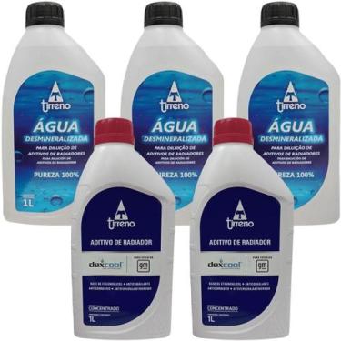 Imagem de Kit 2L Aditivo de Radiador Concentrado + 3L Água Desmineralizada Tirre