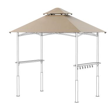 Imagem de FUNG YARD Substituição à prova d'água para churrasqueira de 2,8 x 1,5 m – Proteção solar de camada dupla para churrasco, cobertura superior para pérgola ou telhado (Cáqui)