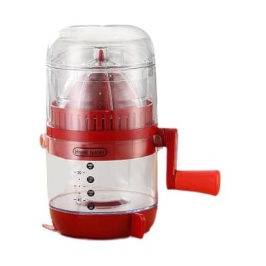 Imagem de IEUDNS Espremedor manual de laranja com capa protetora contra poeira, multiuso para toranja, base antiderrapante, leve, 4,9 polegadas x 8 polegadas, Vermelho