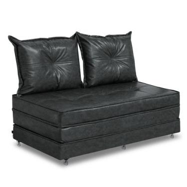 Imagem de Pufe Cama Dobrável 130cm Casal c/2 Almof. Cheias Linha Super - Due Dec