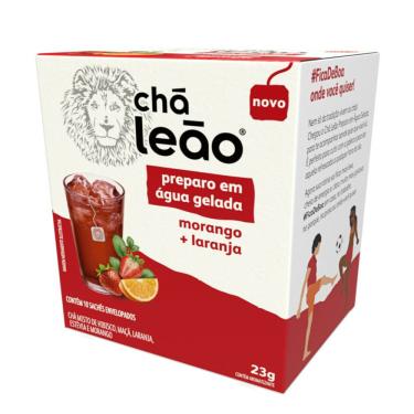 Imagem de Chá Gelado Leão Morango + Laranja 10 Sachês