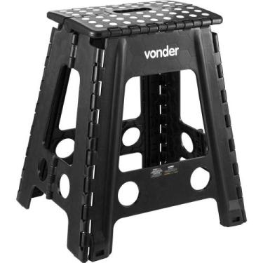 Imagem de Banqueta plastica dobravel 450 mm preta vonder