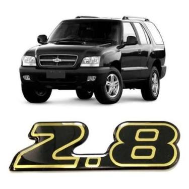 Imagem de Emblema Adesivo Resinado Chevrolet 2.8 Dourado S10R04 - Spts