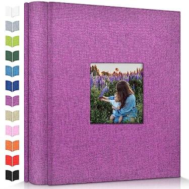 Imagem de Artfeel Álbum De Fotos 4X6 Com 600 Bolsos, Álbuns Deslizantes, Capa Linho, Janela Frontal, Página Branca Vertical Para Casamento, Família, Aniversário, Bebê, Férias