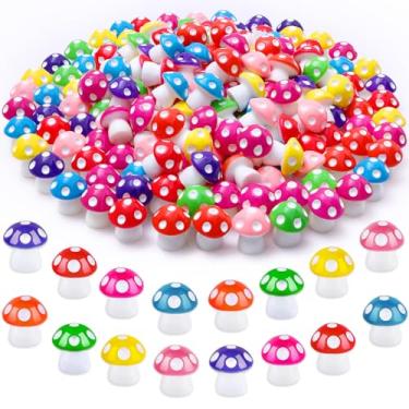 Imagem de Babelshar 100 peças de mini patos de cogumelo de resina, mini figuras de resina de 8 cores, estatuetas em miniatura para jardim ao ar livre, paisagem, topo de bolo, decoração de casa de bonecas