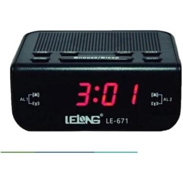 Imagem de Relógio Despertador Digital Elétrico de Mesa com Rádio AM/FM 671 – Estilo e Funcionalidade
