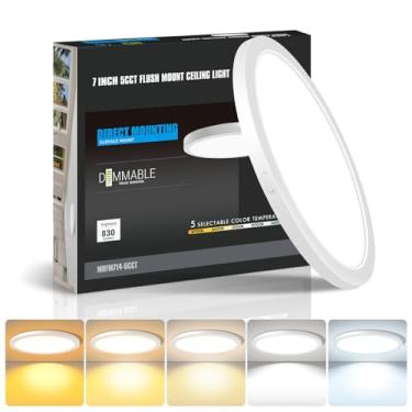 Imagem de mw Luminária De Teto Led Embutida 7", 14 W, Regulável, 2700 K/3000 K/3500 K/4000 K/5000 K Selecionável, 90+ Cri, Perfil Baixo Para Corredor Quarto, Certificação Etl
