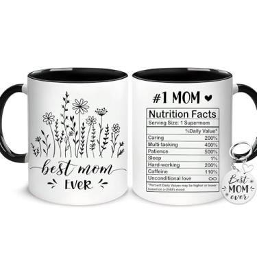 Imagem de Hyturtle Caneca de café Mom 325 ml presente para mulheres - Best Mom Ever Cup - presentes para mãe de filha, filho, crianças - presentes para mamãe - presentes de aniversário para mãe - presentes para