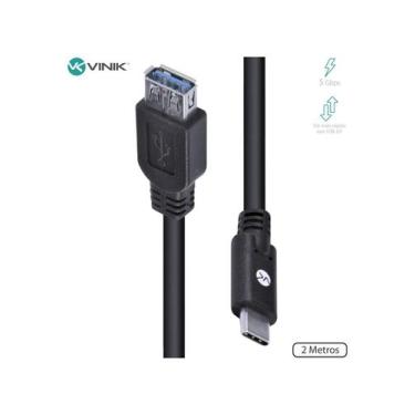 Imagem de Cabo Usb Tipo C Para Extensor Usb A Fêmea V3.2 Gen1 5gbps 2 Metros - C