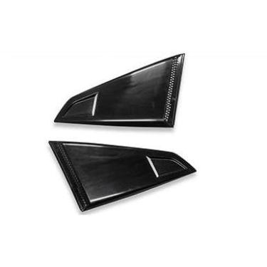 Imagem de Janela de triângulo traseiro de carro acabamento de bochecha de tubarão para Mustang 2024+ tampa de acabamento de janela de ventilação lateral traseira acessórios de carro (estilo C preto brilhante)