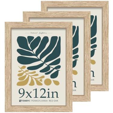 Imagem de TENIBYC Porta-retrato 22 x 30,5 cm, pacote com 3 - carvalho, vidro HD, moldura de madeira natural de 23 x 30,5 cm para fotos, moldura de galeria de parede