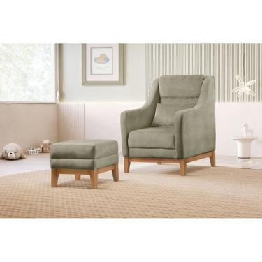 Imagem de Poltrona de Amamentação com Puff Áquila - Zurc Decor