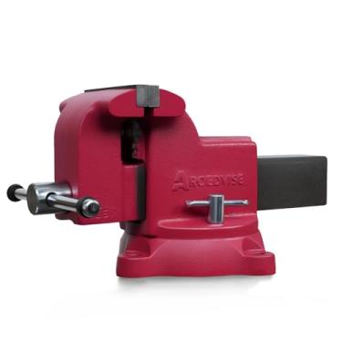 Imagem de AROEDVISE Torno de bancada resistente de 12,7 cm, base giratória de 360°, torno de ferro dúctil multiuso com bigorna, largura da mandíbula de 12,7 cm e abertura para metais, marcenaria e bricolage