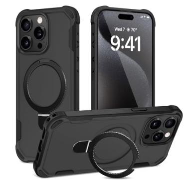 Imagem de Fingic Capa para iPhone 15 Pro Max Ring Case com Magsafe, preta