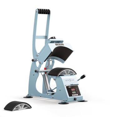 Imagem de HTVRONT Máquina De Prensa Para Chapéus - Aquecimento Bonés Com 2 Pratos E Esticador, Controle Preciso Temperatura Temporizador, Transferência Vinil, Sublimação (Azul)