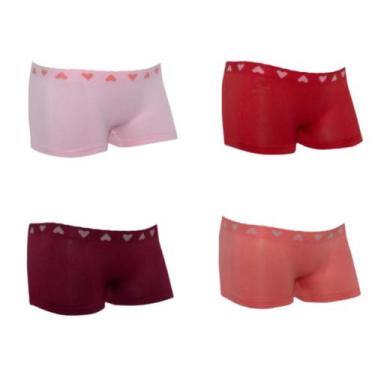 Imagem de Kit 4 Calcinhas Boxer Infantil Short Corte Laser Shortinho - ALTOMAX, 