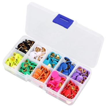 Imagem de 300pcs Tachinhas Coloridas, Tachinhas Plástico Cabeça Redonda Alfinetes Mapa Coloridos para Quadro Avisos Quadro Cortiça Decoração Parede Mural Fotos Embalagem em Caixa (Cores Sortidas)