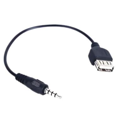 Imagem de Cabo Adaptador P2 x USB Fêmea 20cm – Conecta MP3, MP4, iPhone, iPod e Pen Drive no Som do Carro – Carregador e Transferência de Dados