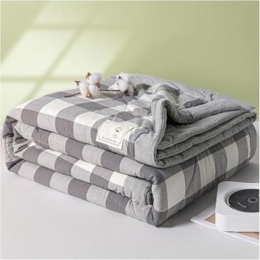 Imagem de Nova Colcha De Algodão Moderna Com Ar Condicionado - Cobertor Leve Acolchoado Primavera/verão Colcha Fina Algodão Respirável Edredom Xadrez Colcha De Impressão Colcha, Q, 180x200cm