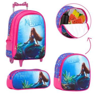 Imagem de Mochila de Rodinhas Pequena Sereia Juvenil Reforçada Aulas - TOYS 2U