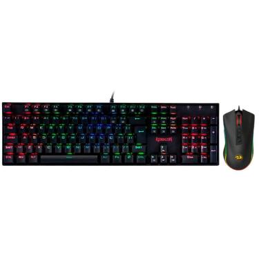 Imagem de Kit Gamer Redragon - Teclado Mecânico Mitra RGB + Mouse Cobra Chroma