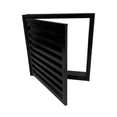 Imagem de Portinhola Porta Alçapão Em Aço Resistente Laminado Preto Abrigo Acess