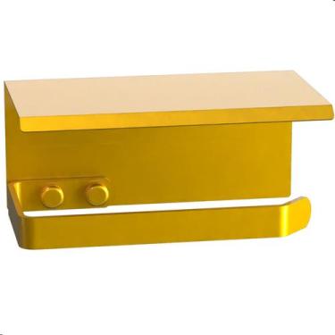 Imagem de Porta Papel Higiênico De Parede Banheiro Dourado FS MAX - FassinShop