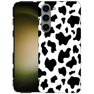 Imagem de SM CASES Capa para Samsung Galaxy S24 Plus 5G - Capa de plástico rígido com estampa de animais de pele de vaca com design impresso em 3D compatível com Samsung Galaxy S24+