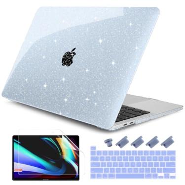 Imagem de DONGKE Capa para MacBook Pro 13 polegadas versão 2022 2021 2020 modelo A2338 M2/M1 A2251 A2289, capa rígida de plástico brilhante e capa de teclado compatível apenas com MacBook Pro 13 Touch Bar, azul