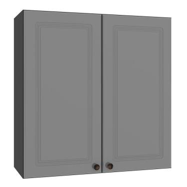 Imagem de Armário Aéreo Firenze 80cm 2 Portas - Indékes Chumbo/Titânio