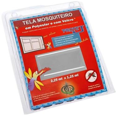 Imagem de Tela Mosquiteiro Cinza com tiras autocolantes 1,25 x 2,25 Metros - 401