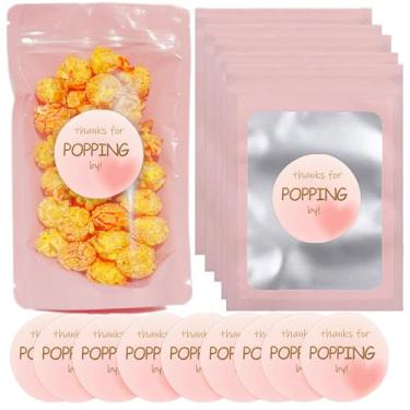 Imagem de MKISHINE Conjunto de 50 sacos de petiscos prontos para estourar chá de bebê, bolsas com zíper para lembrancinhas de chá de bebê, armazenamento de alimentos, suprimentos de festa revelados de gênero