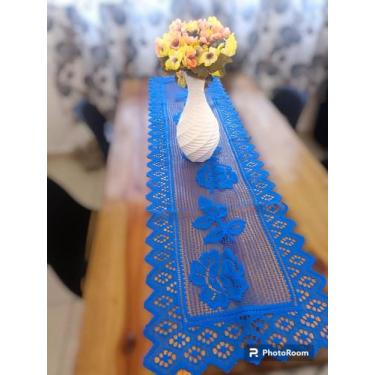 Imagem de Caminho, Trilho, Passadeira de Renda 1.50MT X 0.38 CM - branyl, Azul