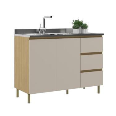 Imagem de Balcão 120Cm Florenca Moveis Sul  Canary/Off White