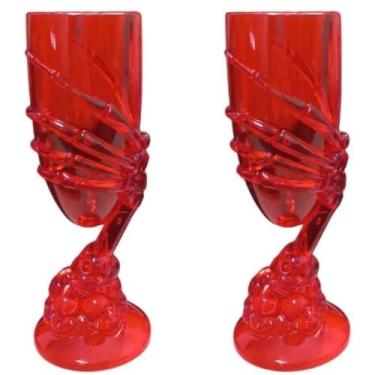 Imagem de Taça para Festa - Mão de Esqueleto Vermelho - Halloween - 1 unidade - 