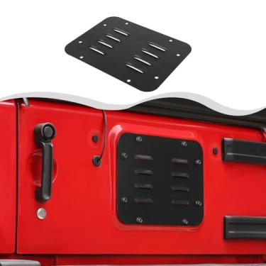 Imagem de HTHE Placa de enchimento de pneu sobressalente JK Wrangler de alumínio compatível com Jeep Wrangler JK JKU e Unlimited 2007-2017