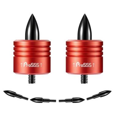 Imagem de ProSSS Conjunto de cabeça de decocking de parafuso de besta – Pacote com 2 pontas de decocking com 4 pontas de substituição de aço, laranja de alta visibilidade, 8-32 roscas compatíveis com a maioria