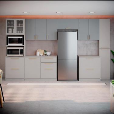 Imagem de Cozinha Completa Itatiaia Essence 7 Peças com Paneleiros Balcões e Armários Aéreos MDF 25mm 