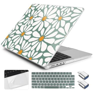 Imagem de Yebiseven Capa para MacBook Pro M4 de 14 polegadas 2025 2024 2023 2021 modelo A3112/A3401/A3185/A2918/A2992/A2779/A2442 M3 M2 M1, capa rígida com capa de teclado + filme trackpad + adaptador OTG