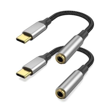 Imagem de Bkduice Adaptador USB C para conector de fone de ouvido de 3,5 mm com chip DAC, pacote com 2 dongle HiFi USB-C para áudio compatível com iPhone 16 15 Pro Max, Galaxy S25 S24 S23 S22, iPad Pro, MacBook