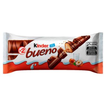 Imagem de Chocolate Kinder Bueno Wafer com Recheio de Leite e Avelãs 43g com 2 Unidades de 21,5g Cada